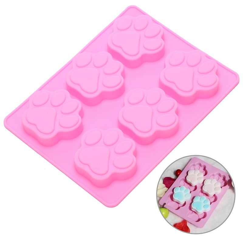 Dog Cat Paw Print Silicone Chocolate Bakeware Mould Cookie Candy Soap Mould SG 