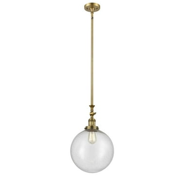Innovations 206-BB-G204-12-LED XX-Large Beacon 1 Light Mini Pendant part of the Franklin Restoration Collection, Brushed Brass