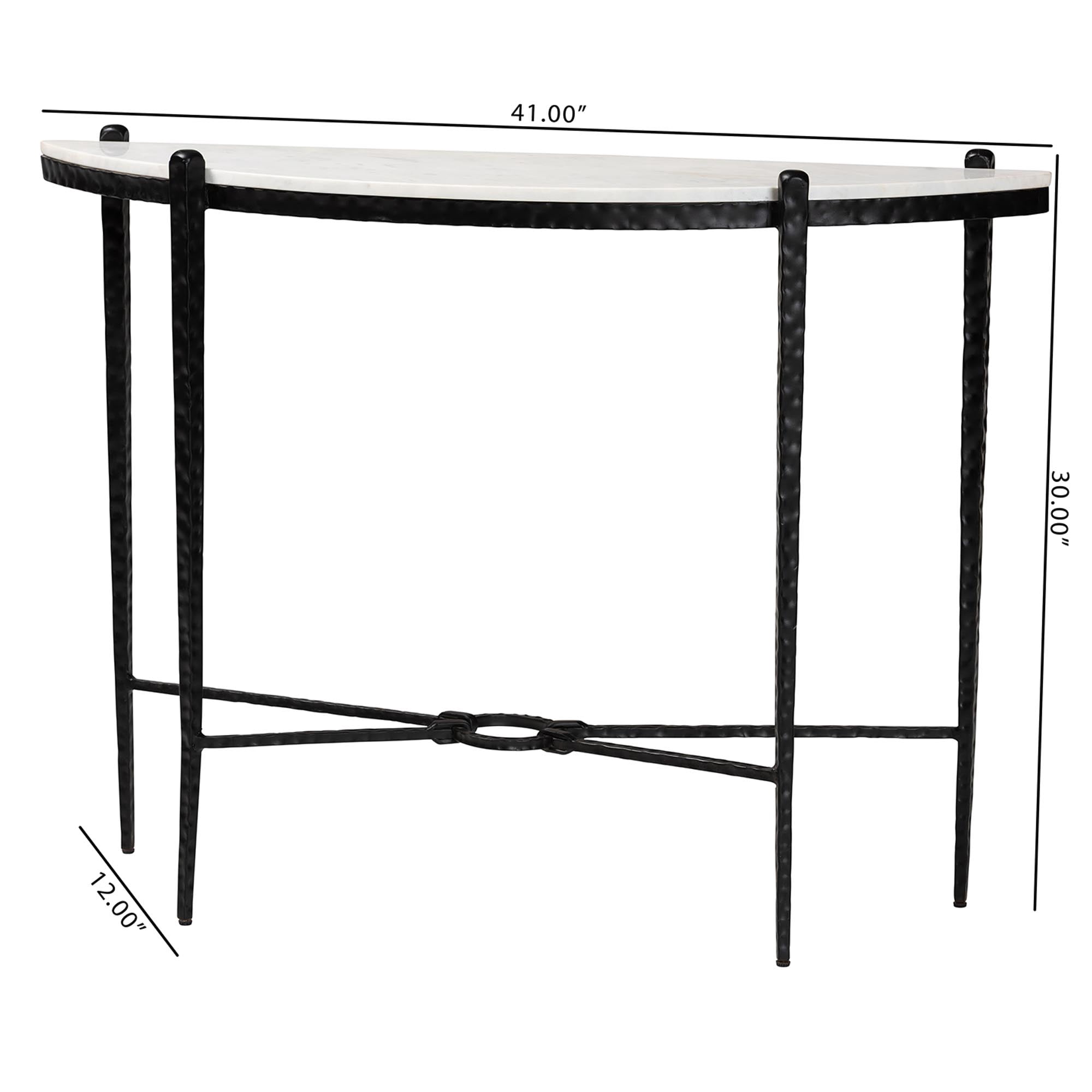 Baxton Studio Caledon Modern Console Table, Marble White
