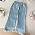 thumbnail image 7 of RUTAYY Girls Casual Heart Embroidery Flared Jeans For Toddler Kids Comfortable Stretchy Denim Pants Everyday Spring Summer Trousers Leisure Pants, 7 of 7