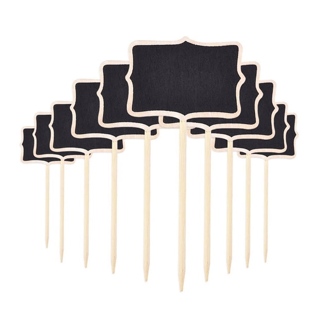 Billuyoard Mini pizarra Retangle de 10 Uds., pizarra de ligera de moda, etiquetas de plantas, marcadores, notas de boda para el hogar Jardín y Patio Billuyoard HA078265-00