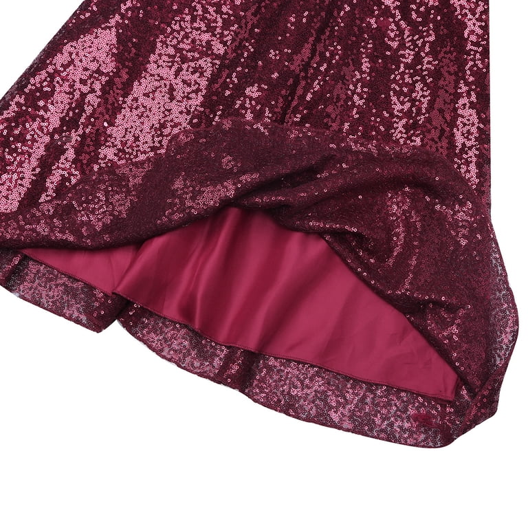 short sequin bridesmaid dresses Mermaid Short Sleeves Sequins Bridesmaid Dresses with Slit