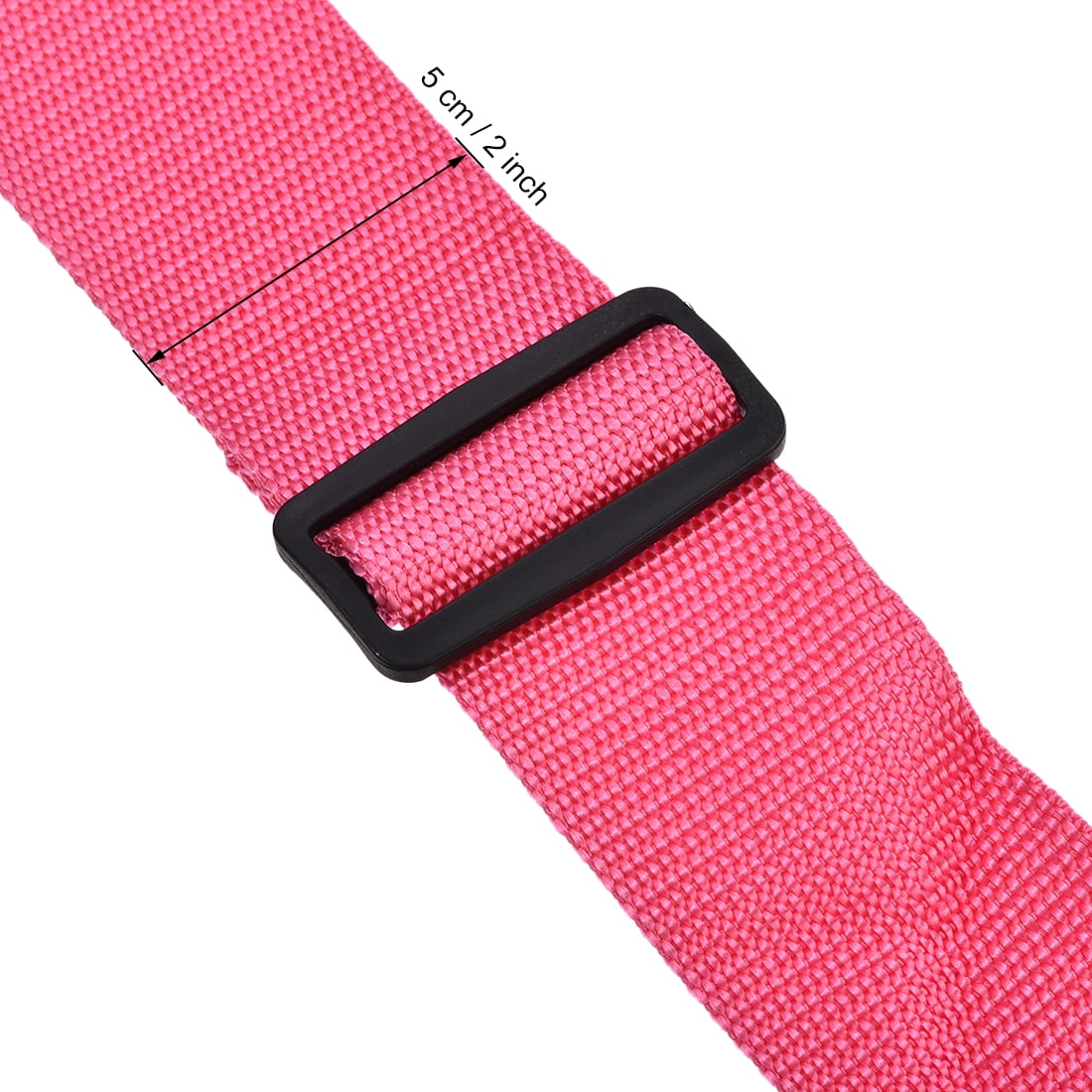 Unique Bargains Luggage Strap Suitcase Belt with 2 Buckles Cross Adjustable Accessory Rose Red