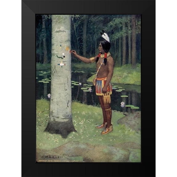 Kirk, Maria 11x14 Black Modern Framed Museum Art Print Titled - Each figure had a meaning from Story of Hiawatha 1910