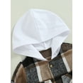 thumbnail image 5 of Inevnen Toddler Kids Boys Girls Flannel Hooded Plaid Shirt Button Baby Hoodie Fall Winter Clothes, 5 of 8