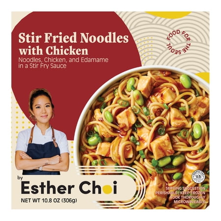 Esther Choi Stir Fried Noodles with Chicken, 10.8 oz (Frozen)