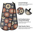 thumbnail image 4 of Dailycode Double Sided Oven Mitt with Loop Heat Resistant Kitchen Long Potholders 7" x 35" Elegant Symmetrical Flower, 4 of 6