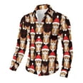thumbnail image 5 of Donemore Men's Long Sleeve Button-Down Collar Shirt, Christmas Themed Holiday Print Design, Comfortable Casual Daily Wear Fashion Top, 5 of 8