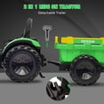 thumbnail image 3 of Yesfashion Ride on Tractor with Trailer, 12V Kids Electric Vehicle 80W Dual Motors with Detachable Trailer, Remote Control, LED Light, Music, USB & Bluetooth, Best Gifts, 3 of 5