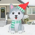 thumbnail image 3 of Perro husky inflable navideño GOOSH de 1,5 m con gorro de Papá Noel y LED, 3 of 6