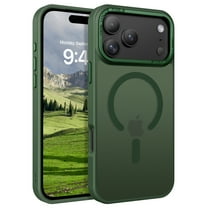 BENTOBEN Case for iPhone 17 Pro Compatible with Mag-Safe 6.3" Metal Frame Slim Tpu Matte Shockproof Protective Cover Dark Green