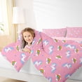thumbnail image 4 of Erosebridal Cartoon Animal Unicorn 7pcs Bedding Comforter Set For Kids,Kawaii Rainbow Pattern Girls Queen Bedding Sets,Reversible Pink, 4 of 7