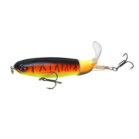 PREWOOD Fishing Bait,Propeller Fishing Bass with Topwater Floating Rotating Tractor Tail,Artificial Hard Bait Fishing Lures Swimbaits Slow Sinking Hard Lure 3D Eyes Fishing Topwater Lures,0.45 oz