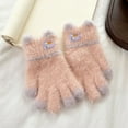 thumbnail image 2 of NAISIBABY Kids Winter Knitted Gloves (5-12T), Stretchy Warm Fluffy Soft Boys Girls Snow School Mittens Pink Free Size, 2 of 5