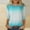 Blue, variant on Babysbule Women's Tops Women's Fashion Printed T-shirt Mid-length 3/4 Sleeves Blouse Round Neck Casual Tops