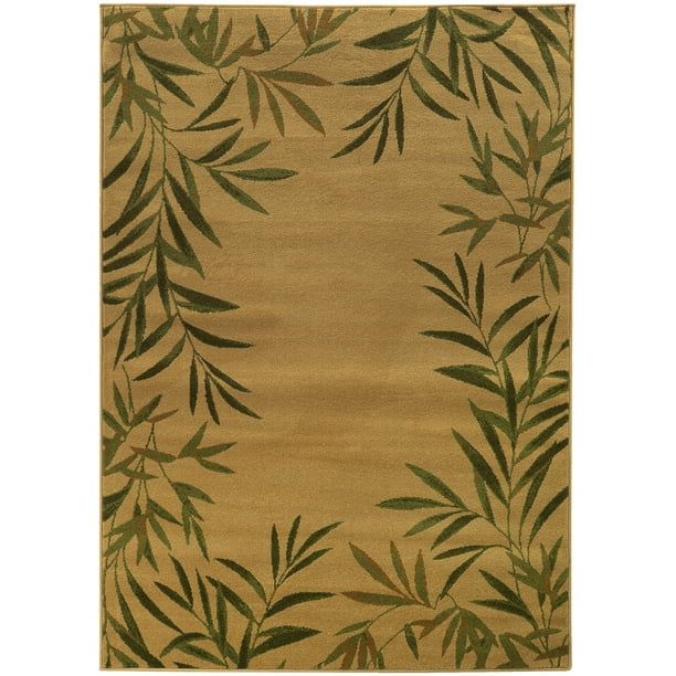 Tommy Bahama Villa Area Rugs 5584C Contemporary Tan Branches Leaves
