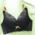 thumbnail image 3 of Bigersell Full-Coverage Wire-Free Bra Women Push up Lace Bras No Underwire Solid Polyester Hook and Eye Bra Closure Wireless Everyday Bras Women’s Sports Bras Padded Bralette B-16-Black S, 3 of 3