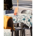 thumbnail image 5 of Fsddascl Turquoise Floral Butterfly Outdoor Tablecloth - 60x60 Inch Square Dining Table Cover, Spring Rustic Botanical Beige Waterproof Outdoor Table Cloth with Umbrella Hole & Zipper for Patio, 5 of 7