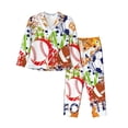 thumbnail image 1 of Balery Balls Conjunto de Pijama con Estampado para Mujer, Conjunto de Dos Piezas con Manga Larga, Ropa de Dormir Suave con Bolsillos, Pijamas Cómodos-Medium, 1 of 7