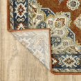 thumbnail image 5 of HomeRoots Rust Beige Teal Blue And Gold Oriental Power Loom Stain Resistant Area Rug, 5 of 10