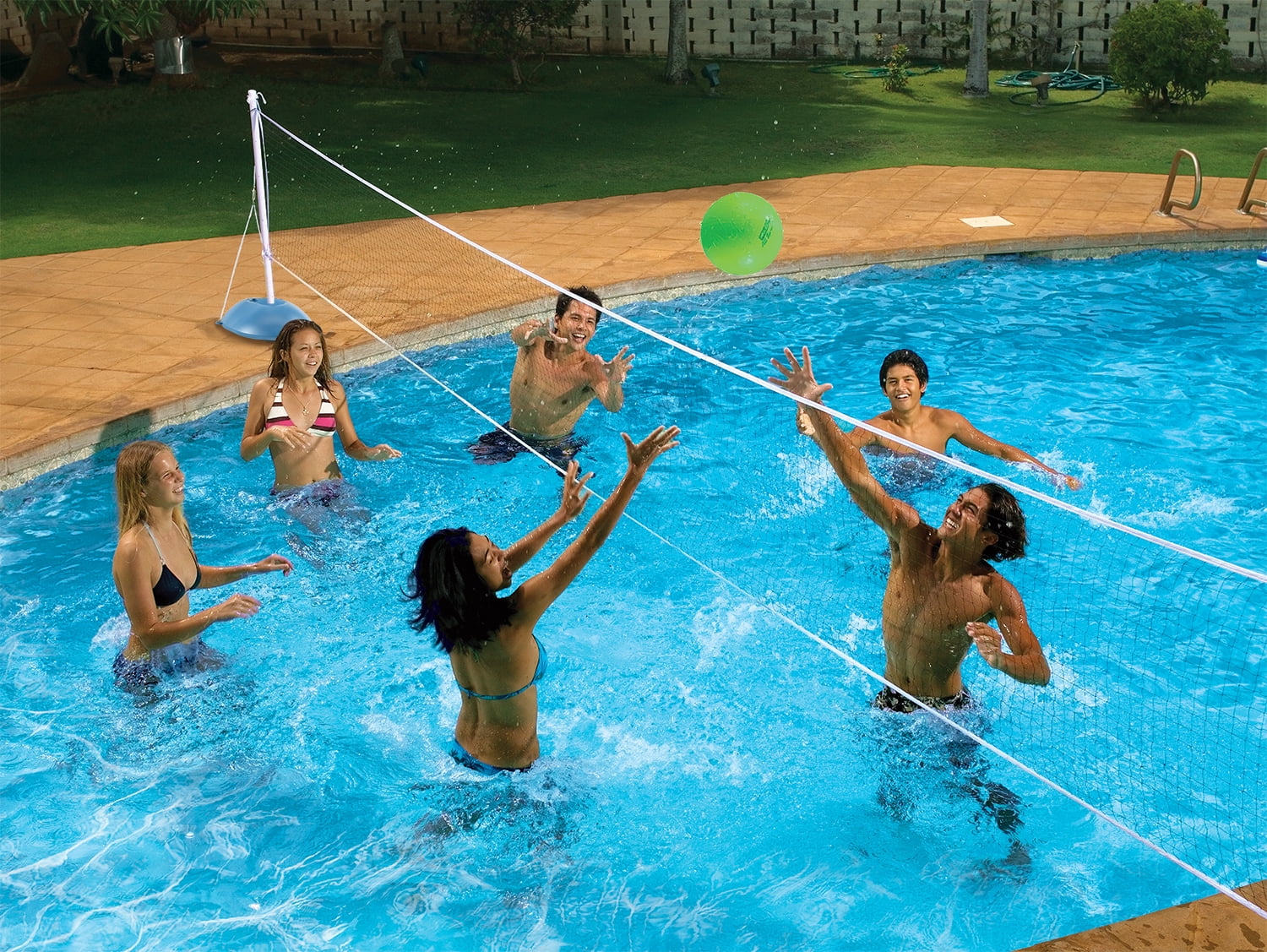 Poolmaster Across Pool Volleyball Set (Net, Ball, Bases)