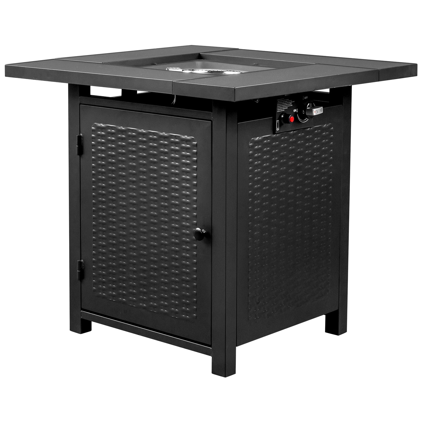 Seizeen 28" Propane Fire Table for Outside, Square 50000 BTU Gas Fire Pit Outdoor Patio Heating with Volcanic Stone