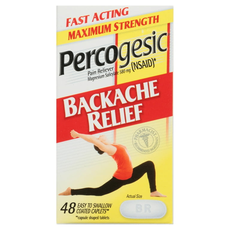 Percogesic Maximum Strength Backache Relief, Fast Acting Pain Reliever, 48  Coated Tablets