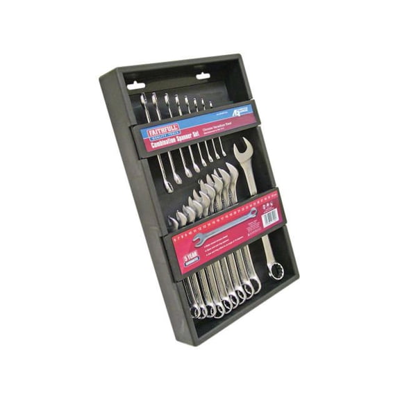 Faithfull - Chrome Vanadium Combination Spanner Set, 18 Piece