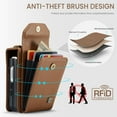 thumbnail image 6 of for Samsung Galaxy Z Flip 5 Wallet Case, PU Leather Magnetic Snap Crossbody Strap & Wristband Card Slots RFID Blocking Drop Protective Phone Case Cover for Samsung Galaxy Z Flip 5 - Brown, 6 of 7