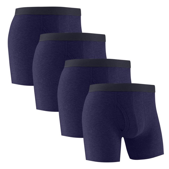 Jamicy Men's Soft Boxer Briefs Gift for Men Men's 4-Pack Performance Underwear Boxer Briefs Soft Comfortable Underwear Shorts for Men Comfort Sleep Trunks