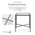 thumbnail image 4 of Lalia Modern Tempered Glass Top Square Side Table with Forged Metal Frame, Matte Gray, 4 of 13