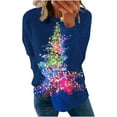thumbnail image 2 of Ailaofu Christmas Sweatshirt Women Funny Ugly Christmas Pullover Shirt Xmas Holiday Santa Prints Long Sleeve Tops, 2 of 5