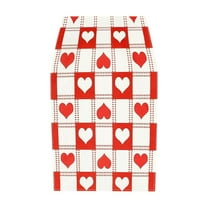 chaungfeng Valentine's Day Love Heart Table Runner, Valentine Red Kitchen Table Runner with Heart Pattern, for Mother's Day Wedding Anniversary Holiday Decoration 13x47 Inches