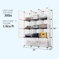thumbnail image 4 of Portable Storage Cubes-14 x14 Cube (12 Cubes)-More Stable (add Metal Panel) Cube Shelves with Doors, Modular Bookshelf UnitsClothes Storage ShelvesRoom Organizer for Cubby Cube, 4 of 7