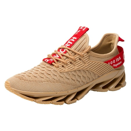 

adviicd Men S Shoes Autumn Breathable Woven Casual Shoes Men S Sneakers Running Shoes Slip on Shoes for Men (Khaki 10)