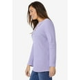 thumbnail image 3 of Woman Within Plus Size Embroidered Thermal Henley Tee, 3 of 5