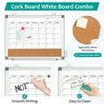 thumbnail image 4 of DOLLAR BOSS Monthly Calendar Whiteboard 16" x 12" Magnetic Dry Erase Board Combination Board Cork Board for Wall, Double-Sided White Board, Portable Board with Markers Magnets Eraser, White Frame, 4 of 8
