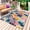 Pink Aqua Teal, variant on Palm Leaves Outdoor Rug 5x8 Ft - Reversible Patio Rug Outdoor Camping Rugs, Colorful Tropical Plant Summer Flower Washable Indoor Outdoor Area Rugs, Non-Slip Outdoor Carpet Runner for Deck/Porch