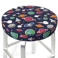 thumbnail image 3 of Bingfone Rocket Satellite Padded Round Bar Stool Cover Cushion with Elastic Fabric Round Chair Seat - Rocket Satellite, 3 of 7