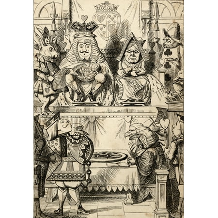 The Trial Of The Knave Of Hearts With The King And Queen Of Hearts