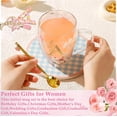 thumbnail image 3 of Taza de café de cristal de doble pared con cuchara, regalo personalizado, 3 of 4