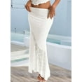 thumbnail image 4 of Women'S 2 Piece Outfits Ruffle Trim Crop Top and Low Rise Maxi Skirt Set White L, 4 of 6