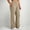 Khaki, variant on YHAJDS Plus Size Yoga Pants Elastic Waist Split Hem Tight Sports Long Trousers With Side Pockets