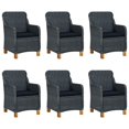 thumbnail image 2 of vidaXL 7 Piece Outdoor Dining Set with Cushions Poly Rattan Dark Grey, 2 of 12