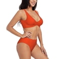 thumbnail image 2 of Daiia Orange Women's Bikini Set Two Piece Swimsuit High Waisted Bikini Adjustable Straps Bikini Perfect for Beach, Pool, and Summer Vacation-Medium, 2 of 9
