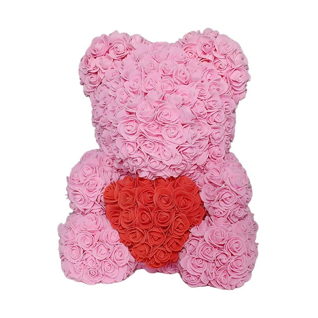 Rose Bear Faux Flower Handmade Mid Festival Gift Finished