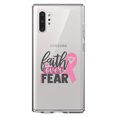 thumbnail image 1 of DistinctInk Clear Shockproof Hybrid Case for Galaxy Note 10 PLUS (6.8" Screen) - TPU Bumper Acrylic Back Tempered Glass Screen Protector - Pink Ribbon Cancer - Faith Over Fear, 1 of 1