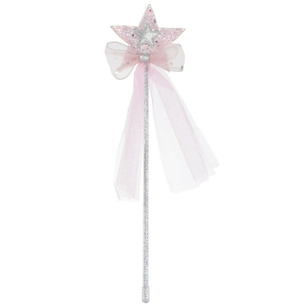 1 pieza de accesorio de fiesta de varita con diseño de borla de estrella de palo de hadas para fiesta infantil (rosa)