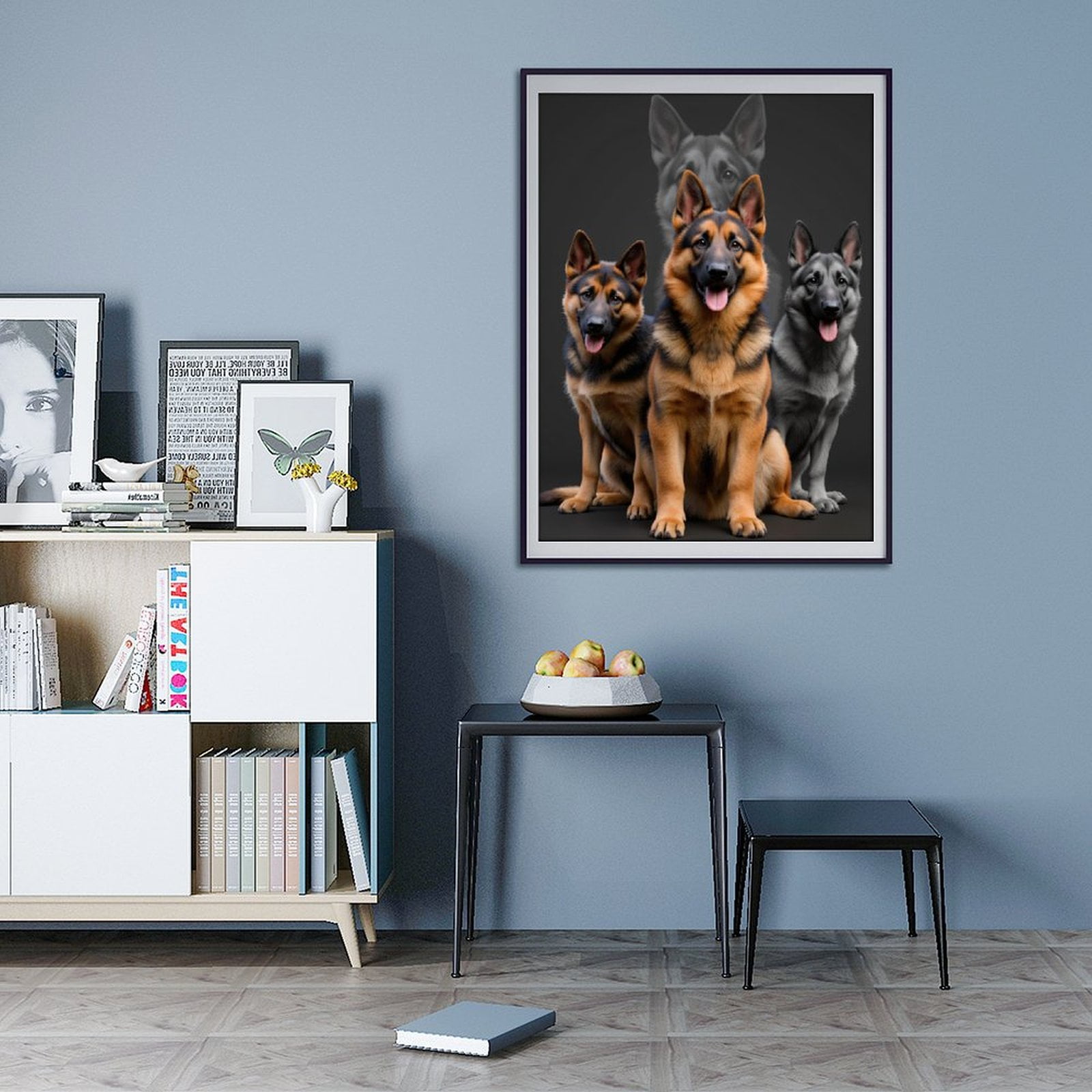 Diamond Art Kits for Adults - 5d German Shepherd Trio Portrait Diamond Painting for Adults, Diamond Art for Adults Beginners, Diamond Painting Kits for Adults for Home Wall Decor