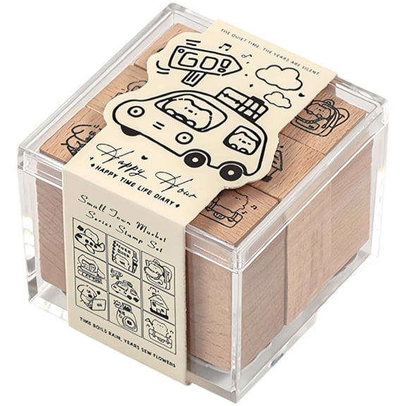 Rubber Stamp Set Lovely Animal Stamp Wooden Decorative Stamp Silicone Stamps For Journaling Scrapbooking Planners